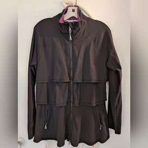 Athleta Black Women's Ruffle Athletic Jacket